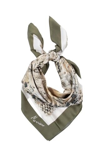 Foulard Léonie - Blanc Et Vert Foncé Femme T/U (Taille Unique) Blanc/Vert