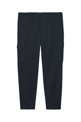 Pantalon Cargo En Laine - Bleu Marine Homme 48 Bleu