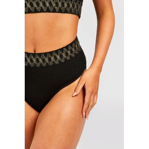 Bas De Maillot Taille Haute - Noir Femme 34 (Eu) Noir/Doré