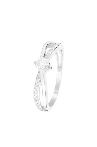 Bague Joli Solitaire - Or Blanc Et Diamants 53 Blanc/Argenté