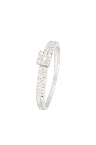 Solitaire Isisford - Or Blanc Et Diamants Femme 62 Blanc/Argenté