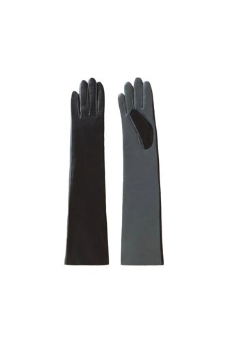 Gants en cuir - Noir Femme 2 (FR) Noir/Gris