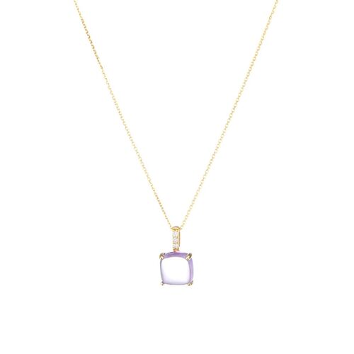 Pendentif Rose Drage Or Jaune, Améthyste Et Diamants Femme Ns Violet/Doré