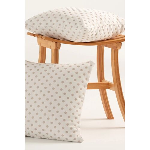 Lot De 2 Housses De Coussin Coton Beige 45x45 Cm
