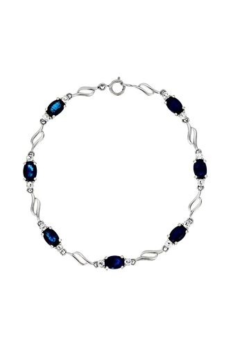 Bracelet Beni - Or Blanc, Topazes Et Saphirs Femme Ns Bleu/Argenté