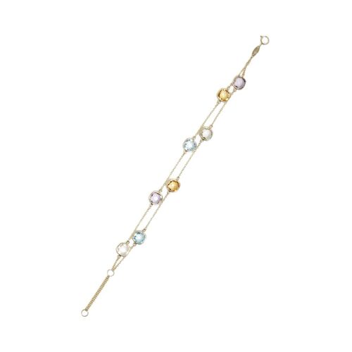 Bracelet Pépites Multicolores - Or Jaune, Topazes, Améthystes, Citrines Et Quartz Femme Ns Doré