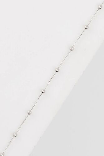 Bracelet Chaîne Boules - Or Blanc Femme Ns Argenté