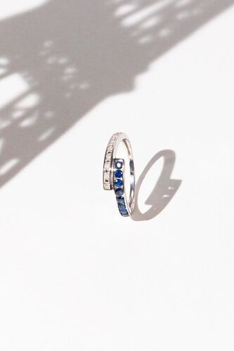 Bague Lanis - Or Blanc, Saphirs Et Diamants Femme 52 Blanc/Argenté