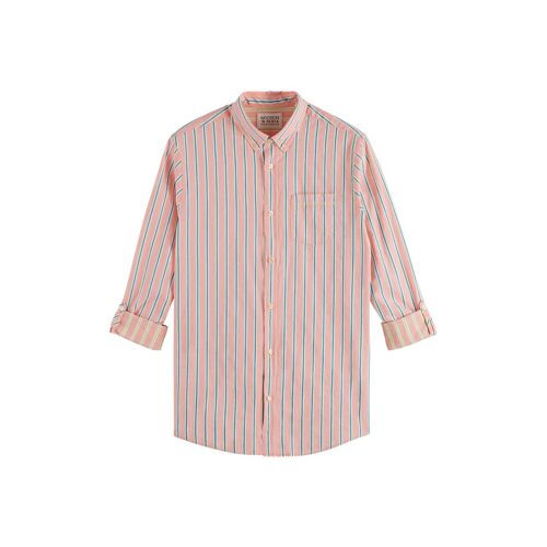 Chemise - Rose Et Bleu Homme S (Fr) Rouge