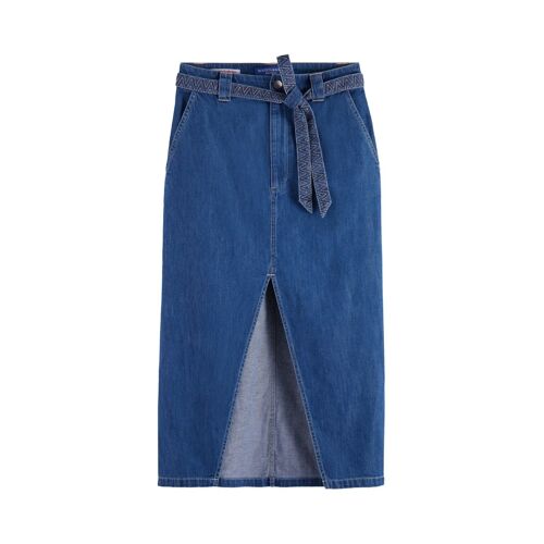 Jupe Droite En Jean Taille Haute - Indigo Femme S (Fr) Bleu
