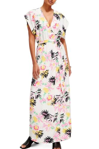 Robe Longue - Blanc Femme 42 (Fr) Blanc/Noir/Jaune/Violet