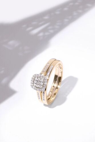 Bague Mon V?u Le Plus Cher - Or Jaune Et Diamants Femme 56 Blanc/Jaune