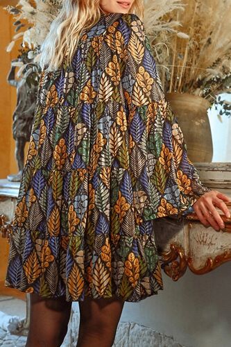 Robe Trapèze - Noir - Molly Bracken Femme Xs Noir/Vert/Jaune