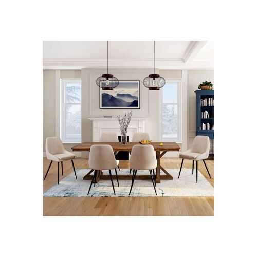 Chaises Olivia en velours et pieds métal s - 47,5 x 54 x 79 cm ¿ lot de 6