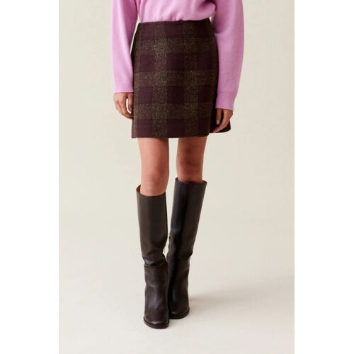 Jupe Droite En Laine Et Soie - Marron Femme 34 (Fr) Rouge/Marron