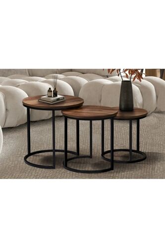 3 tables gigognes Elize - 35 x 35/40 x 40/45 x 45 cm