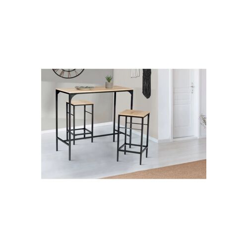 Table de bar et 2 tabourets de bar Pharell - 95 x 45 x 95 cm et 32 x 32 x 67 cm