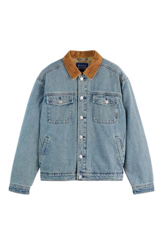 Veste En Jean - Bleu Clair Homme S (Fr) Bleu/Marron