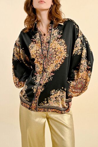 Chemisier - Noir - Molly Bracken Femme Xs Noir/Rouge/Jaune