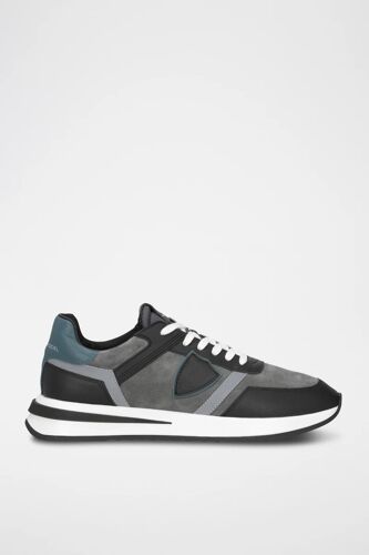 Baskets En Cuir Gris Foncé