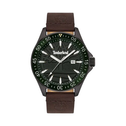 Montre À Quartz En Cuir - Marron Et Vert