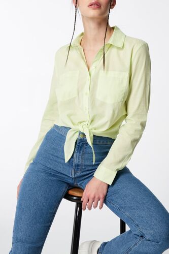 Chemise Nouée Vert Clair Femme Xs (Fr) Vert