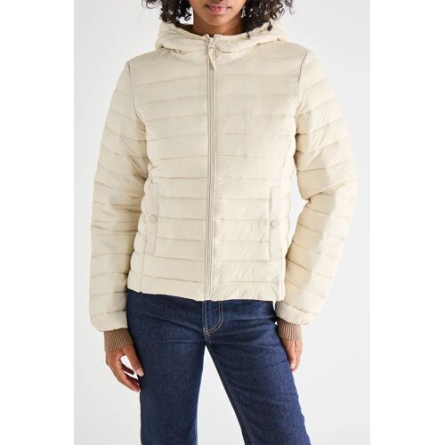 Doudoune À Capuche - Beige Femme Xxs (Fr) Beige