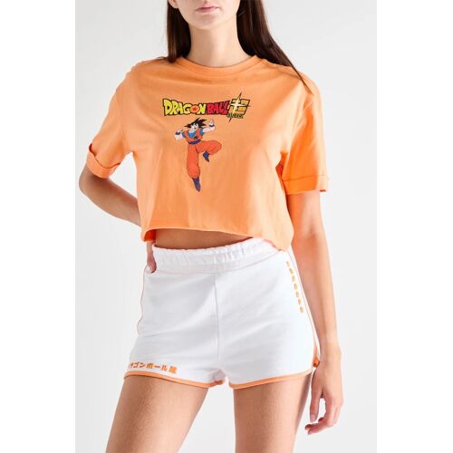 T-Shirt Cropped Son Goku Dragon Ball Super - Orange Femme S (Fr) Jaune/Orange
