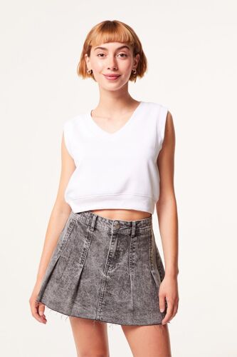 Sweat Sans Manches Blanc Femme Xxs (Fr) Blanc