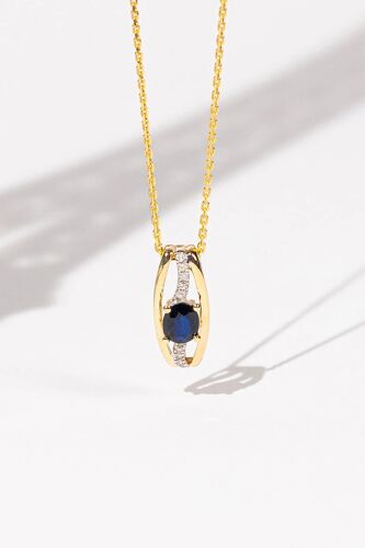 Pendentif Dumai - Or Jaune, Diamants Et Saphir Femme Taille Unique Blanc/Bleu/Doré
