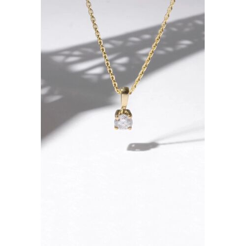 Pendentif Diamant Or Jaune Et Diamants Femme Taille Unique Blanc