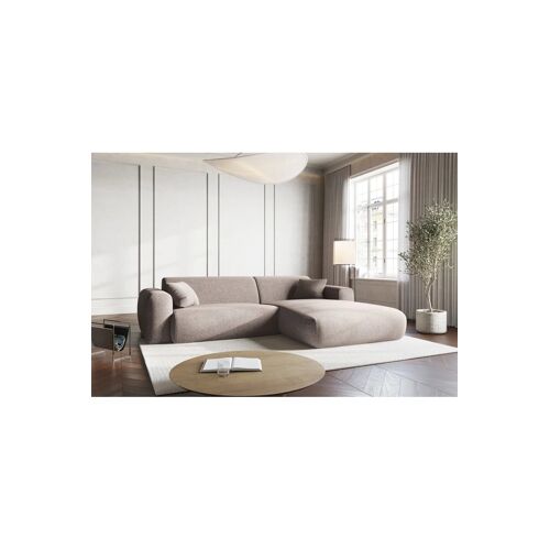 Canapé d¿angle Nolio - Beige chiné - 4 places - En polyester - Toucher soie Beige