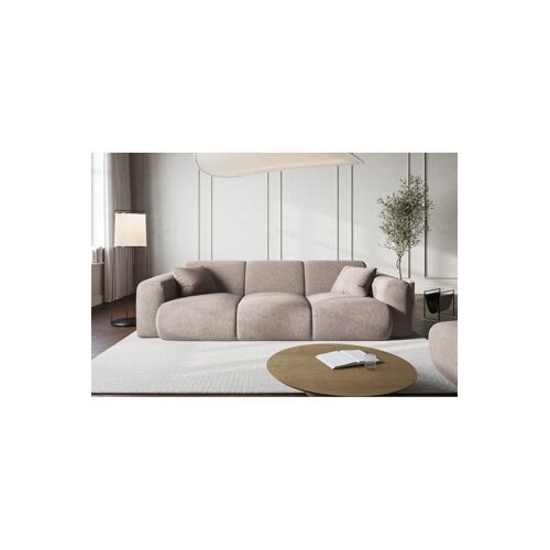 Canapé Nolio - Beige - 3 places - En tissu chenille - Toucher soie Beige