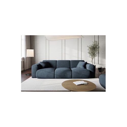 Canapé Nolio - Bleu roi - 3 places - En polyester - Toucher soie Bleu
