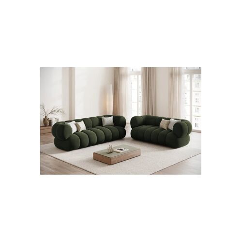 Canapé Koge - Vert - 2 places - Toucher velours Vert