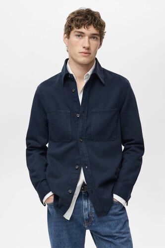 Surchemise Tencel Regular-Fit - Bleu Marine Homme Xs