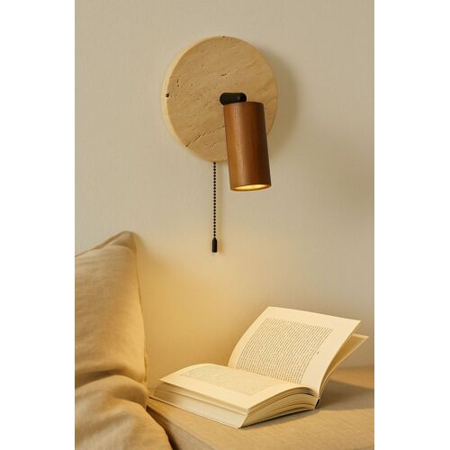 Applique Murale En Bois Et Travertin - Beige - 40 W