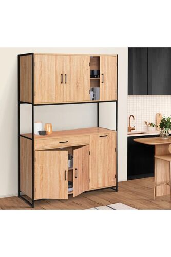 Vaisselier industriel 6 portes Memphis - 120 x 176,5 x 40 cm