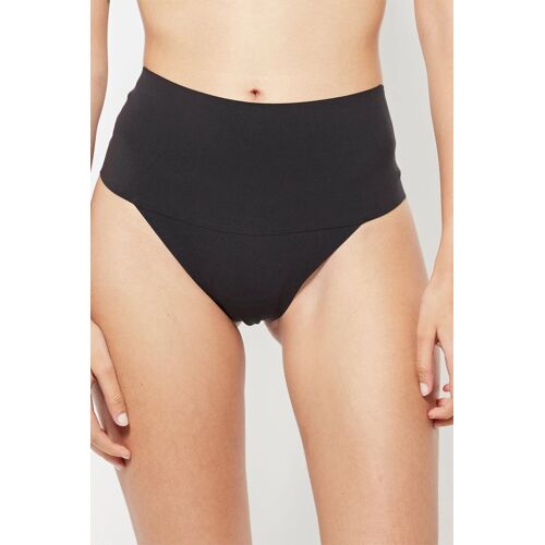 Tanga Taille Haute - Noir Femme S Noir