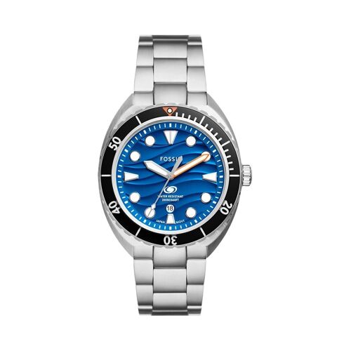 Montre À Quartz En Acier - Argenté Et Noir Noir/Bleu/Argenté