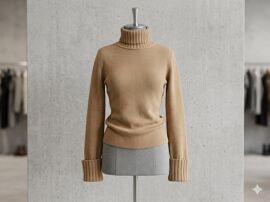 Pull Col Roulé Marron Taille 34-36 La Redoute