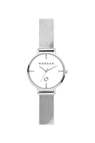 Montre À Quartz En Acier - Argenté Et Blanc Blanc/Argenté