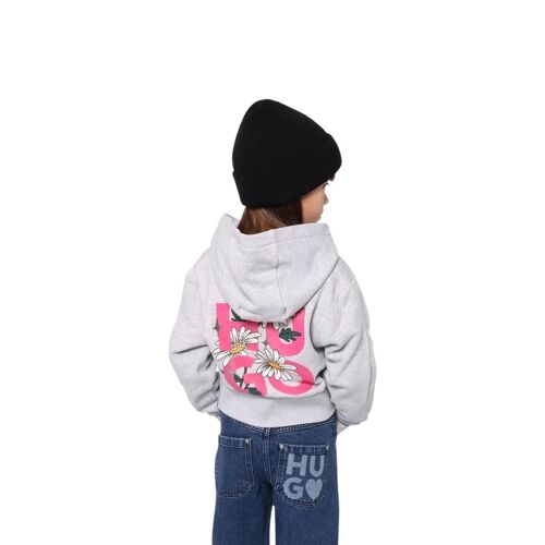 Sweat À Capuche - Gris Chiné - Hugo Femme 05a Rose/Gris