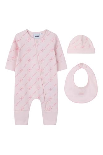 Ensemble 3 Pièces En Coton Biologique - Rose Poudré - Boss Homme 12m