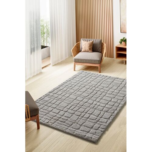 Tapis À Relief Scandinave Gris 190x285 Cm
