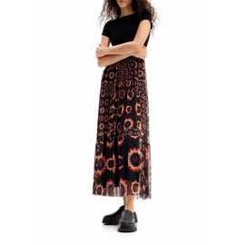 Robe Trompe-L'oeil - Noir Femme Xs Noir/Rouge/Orange