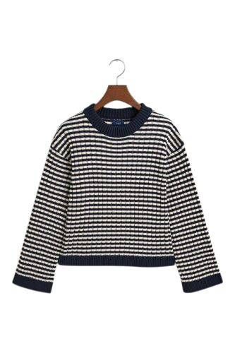 Pull En Coton Biologique - Bleu Femme Xl (Fr) Blanc/Bleu