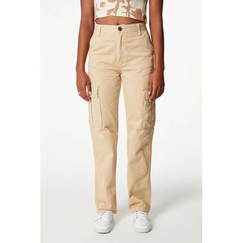 Pantalon Cargo Taille Haute Beige Femme 30 (Fr) Beige/Marron
