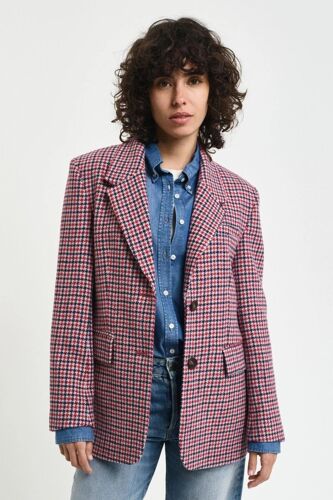 Veste En Laine - Bordeaux Et Noir Femme 42 (Fr) Blanc/Noir/Rouge