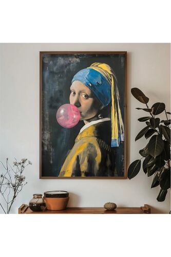 Tableau ""La jeune fille à la perle"" Vermeer - 50 x 70 cm